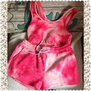 H&M TIE DYE CROP TOP & SHORTS SET Small